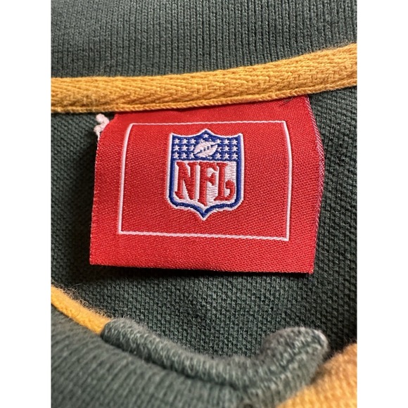 VTG Green Bay Packers Shirt Men's XL Green Yellow Y2K Polo 2003 NFL Playoffs - Picture 5 of 16